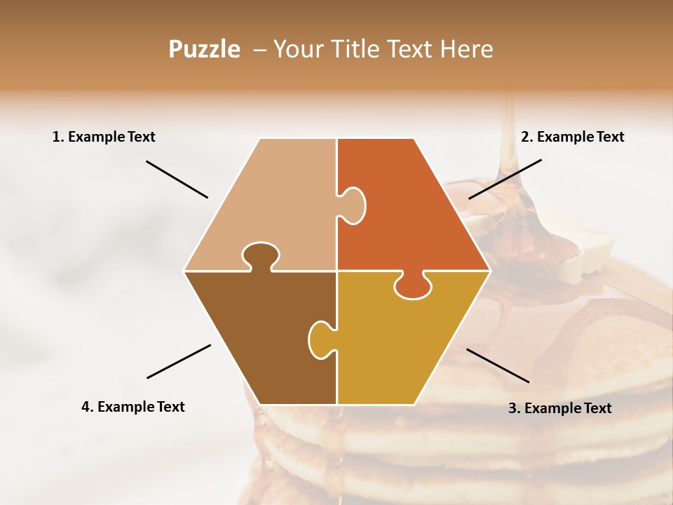 Maple Syrup Pouring Onto Pancakes. Shallow Dof With Focus On Syrup And Butter. PowerPoint Template