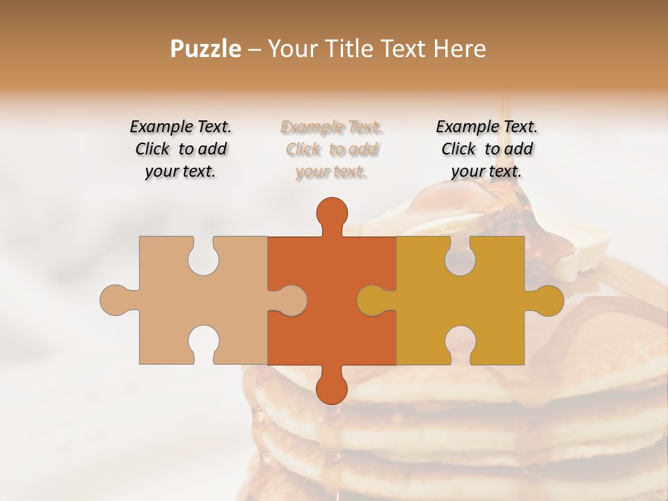 Maple Syrup Pouring Onto Pancakes. Shallow Dof With Focus On Syrup And Butter. PowerPoint Template