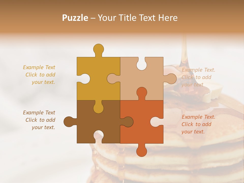 Maple Syrup Pouring Onto Pancakes. Shallow Dof With Focus On Syrup And Butter. PowerPoint Template