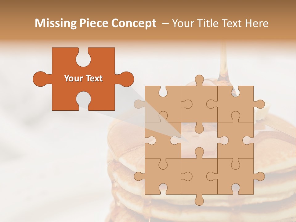 Maple Syrup Pouring Onto Pancakes. Shallow Dof With Focus On Syrup And Butter. PowerPoint Template