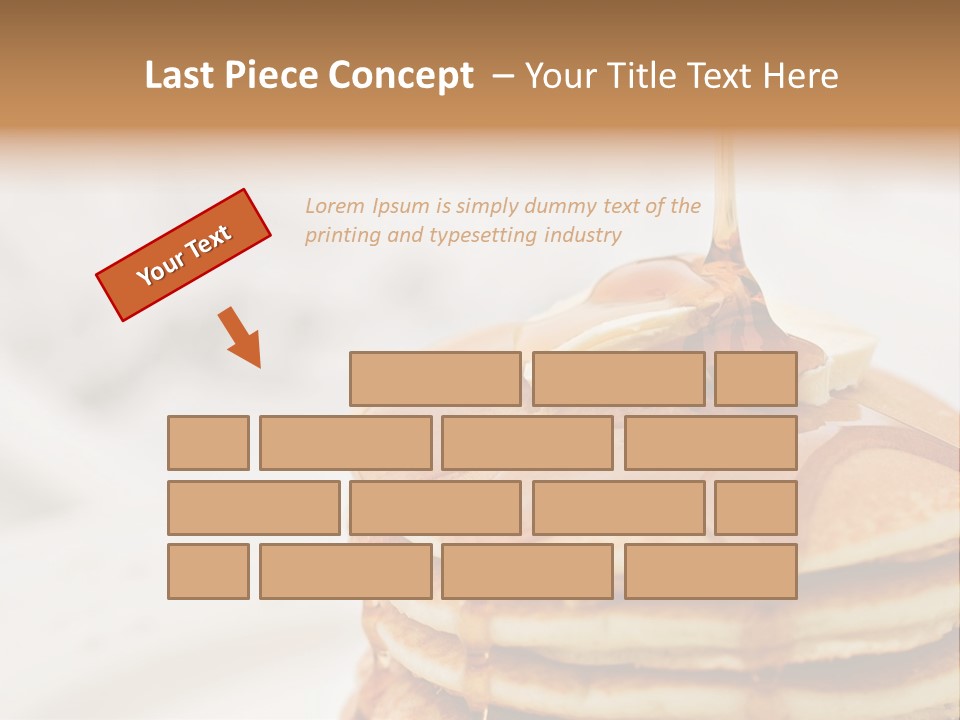 Maple Syrup Pouring Onto Pancakes. Shallow Dof With Focus On Syrup And Butter. PowerPoint Template