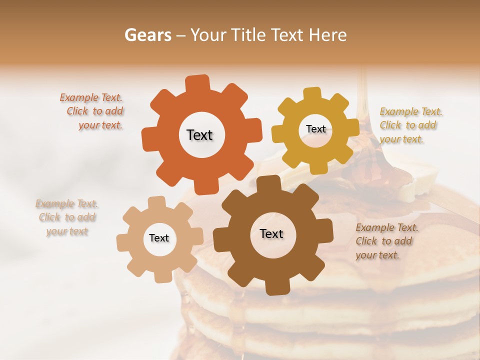 Maple Syrup Pouring Onto Pancakes. Shallow Dof With Focus On Syrup And Butter. PowerPoint Template
