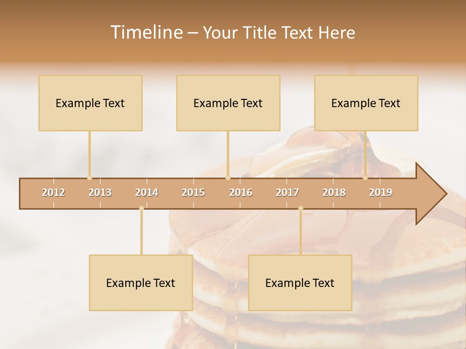 Maple Syrup Pouring Onto Pancakes. Shallow Dof With Focus On Syrup And Butter. PowerPoint Template