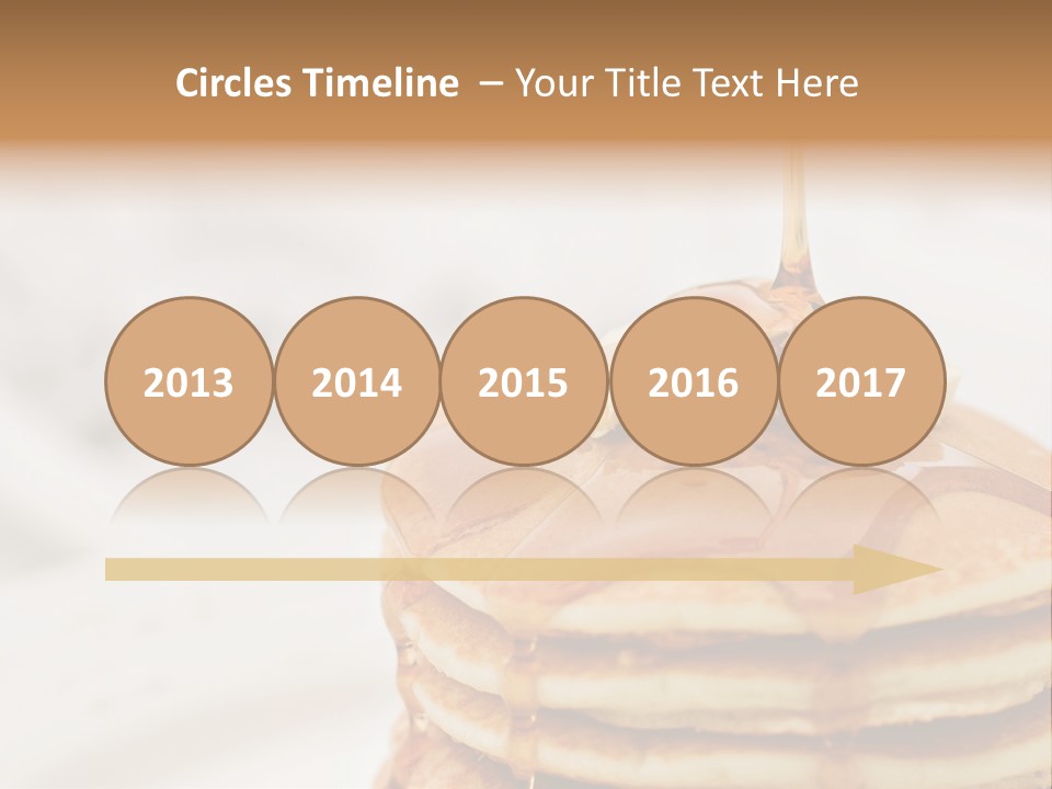 Maple Syrup Pouring Onto Pancakes. Shallow Dof With Focus On Syrup And Butter. PowerPoint Template