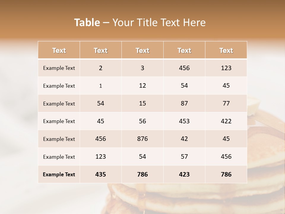 Maple Syrup Pouring Onto Pancakes. Shallow Dof With Focus On Syrup And Butter. PowerPoint Template
