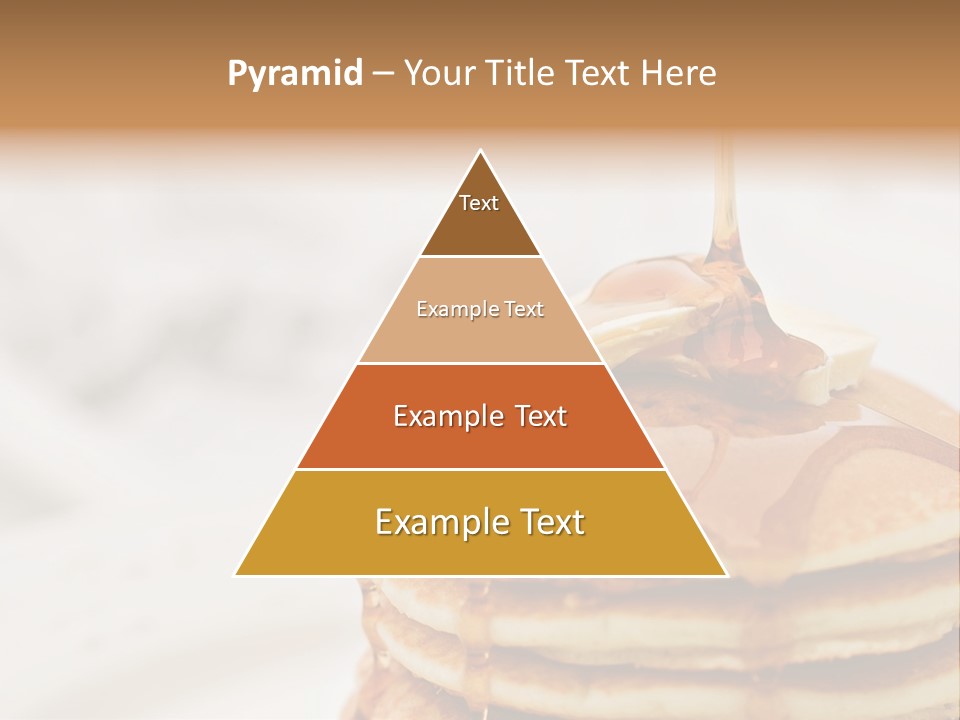 Maple Syrup Pouring Onto Pancakes. Shallow Dof With Focus On Syrup And Butter. PowerPoint Template