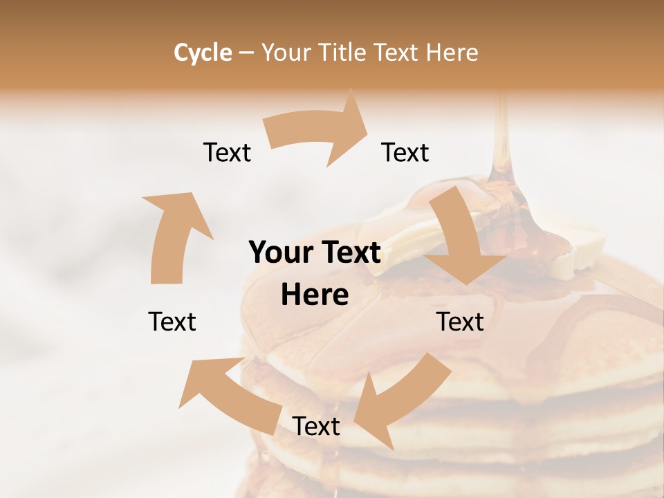 Maple Syrup Pouring Onto Pancakes. Shallow Dof With Focus On Syrup And Butter. PowerPoint Template
