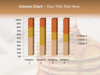 Maple Syrup Pouring Onto Pancakes. Shallow Dof With Focus On Syrup And Butter. PowerPoint Template