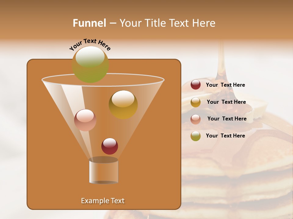 Maple Syrup Pouring Onto Pancakes. Shallow Dof With Focus On Syrup And Butter. PowerPoint Template