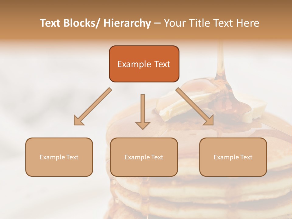 Maple Syrup Pouring Onto Pancakes. Shallow Dof With Focus On Syrup And Butter. PowerPoint Template