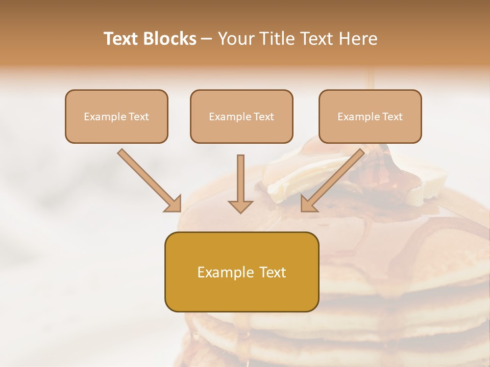 Maple Syrup Pouring Onto Pancakes. Shallow Dof With Focus On Syrup And Butter. PowerPoint Template