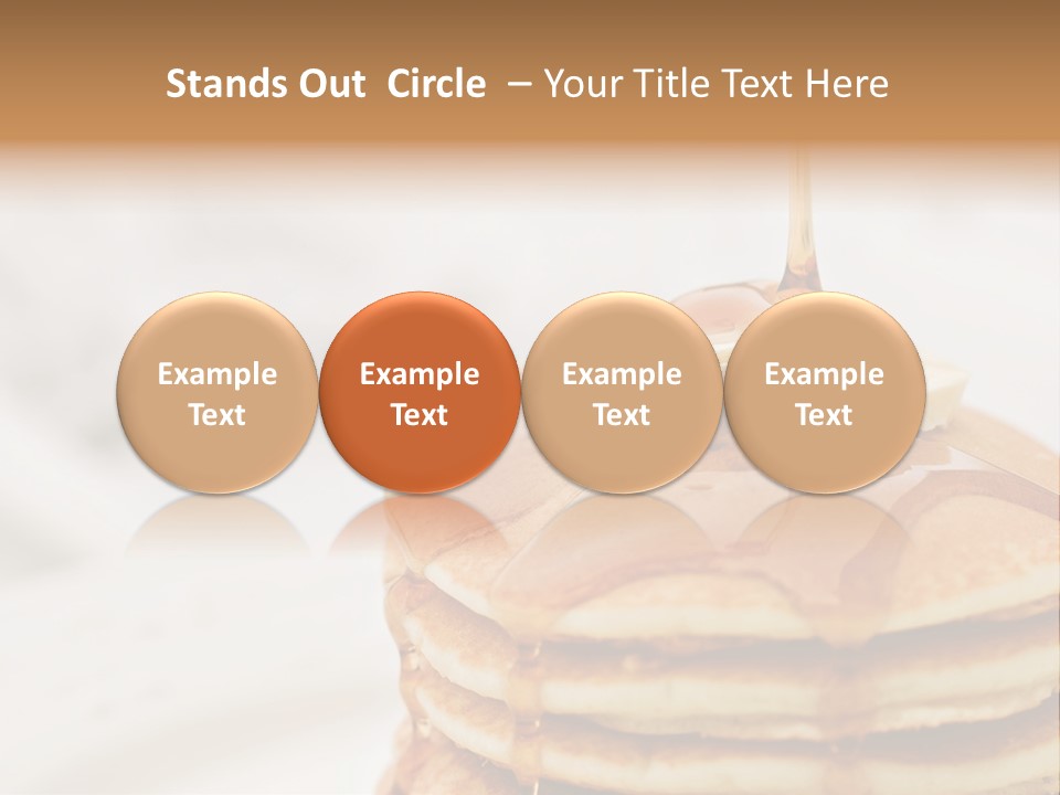 Maple Syrup Pouring Onto Pancakes. Shallow Dof With Focus On Syrup And Butter. PowerPoint Template