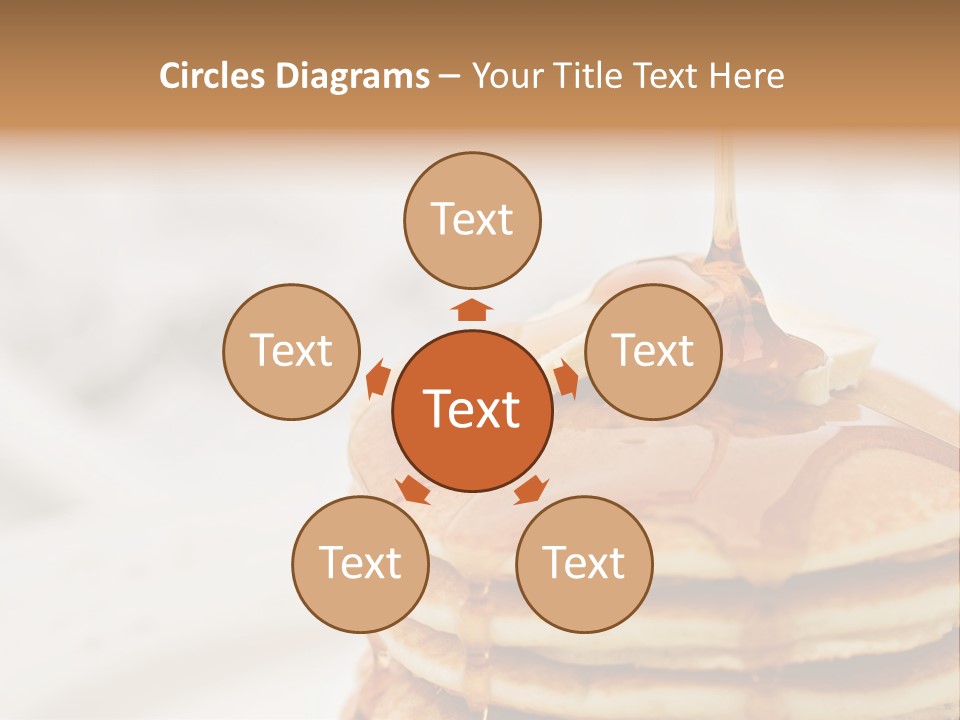 Maple Syrup Pouring Onto Pancakes. Shallow Dof With Focus On Syrup And Butter. PowerPoint Template