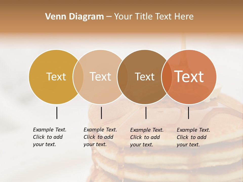 Maple Syrup Pouring Onto Pancakes. Shallow Dof With Focus On Syrup And Butter. PowerPoint Template