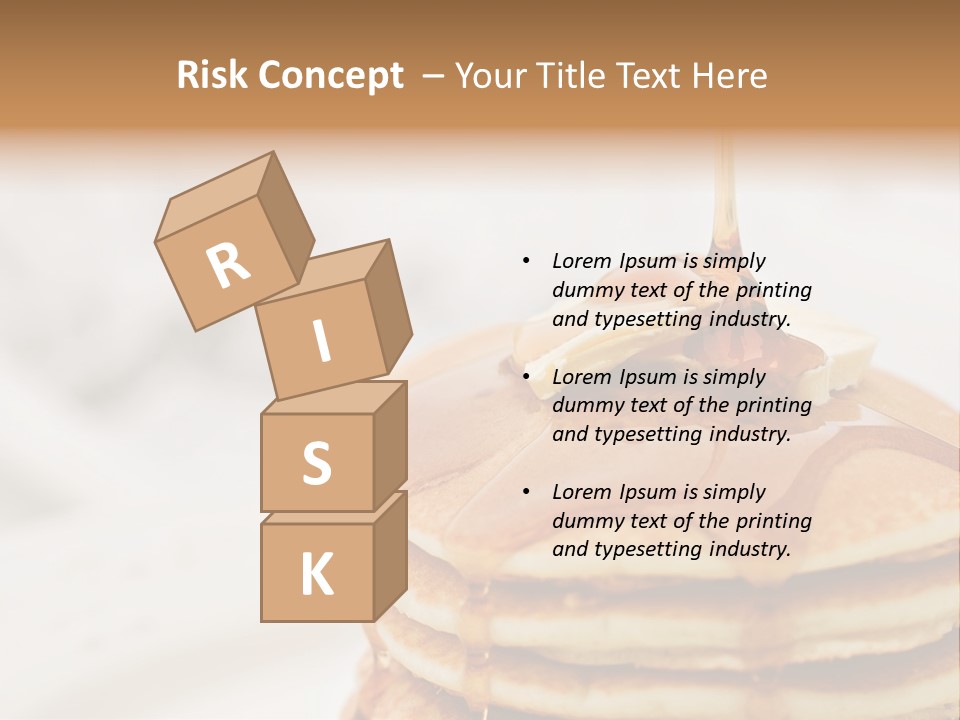 Maple Syrup Pouring Onto Pancakes. Shallow Dof With Focus On Syrup And Butter. PowerPoint Template