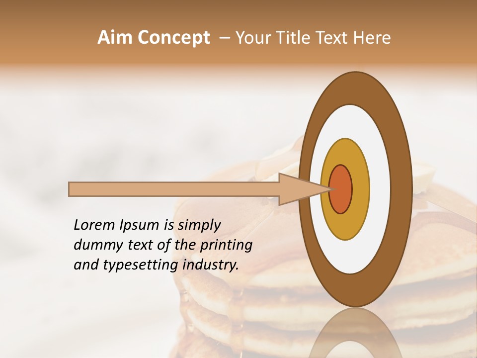 Maple Syrup Pouring Onto Pancakes. Shallow Dof With Focus On Syrup And Butter. PowerPoint Template