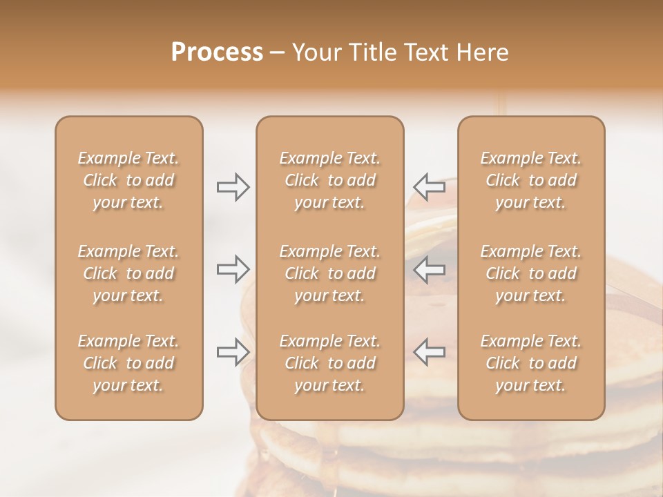 Maple Syrup Pouring Onto Pancakes. Shallow Dof With Focus On Syrup And Butter. PowerPoint Template