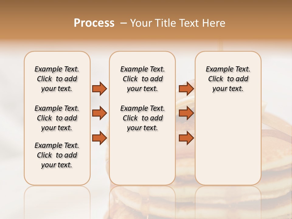 Maple Syrup Pouring Onto Pancakes. Shallow Dof With Focus On Syrup And Butter. PowerPoint Template