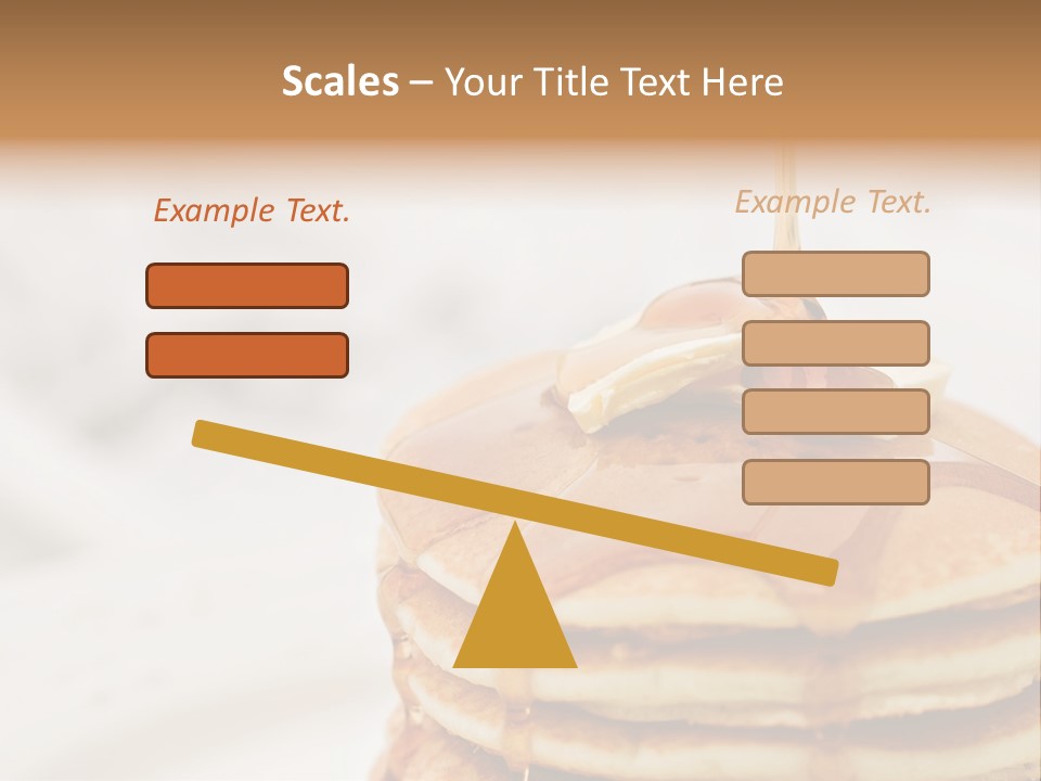 Maple Syrup Pouring Onto Pancakes. Shallow Dof With Focus On Syrup And Butter. PowerPoint Template