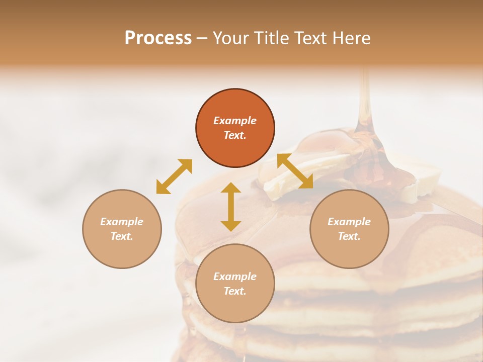 Maple Syrup Pouring Onto Pancakes. Shallow Dof With Focus On Syrup And Butter. PowerPoint Template