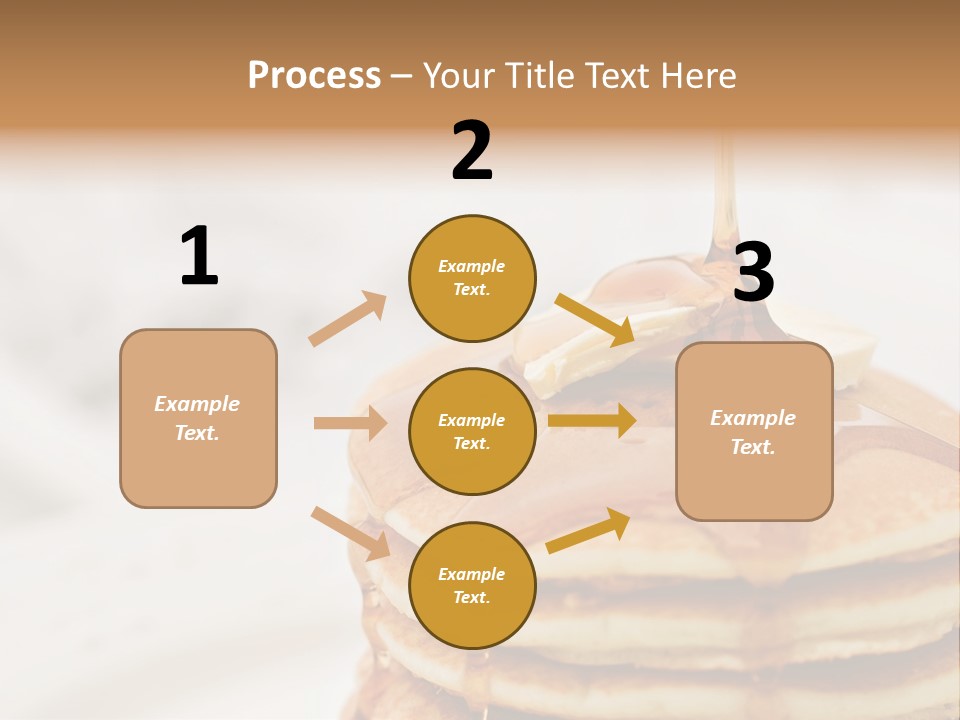 Maple Syrup Pouring Onto Pancakes. Shallow Dof With Focus On Syrup And Butter. PowerPoint Template