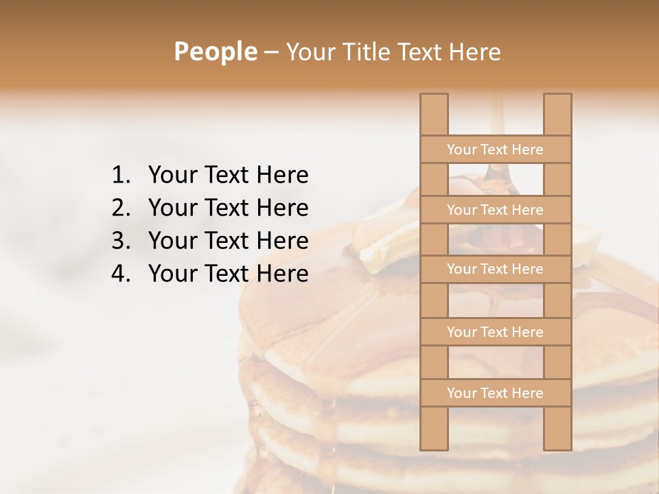 Maple Syrup Pouring Onto Pancakes. Shallow Dof With Focus On Syrup And Butter. PowerPoint Template