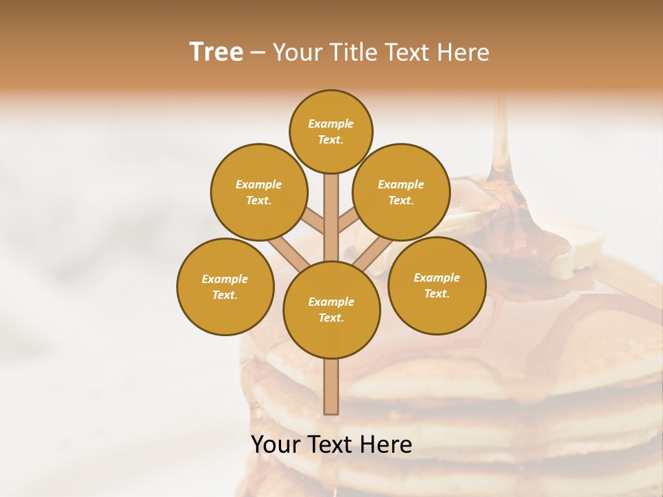 Maple Syrup Pouring Onto Pancakes. Shallow Dof With Focus On Syrup And Butter. PowerPoint Template