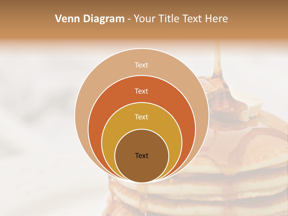 Maple Syrup Pouring Onto Pancakes. Shallow Dof With Focus On Syrup And Butter. PowerPoint Template