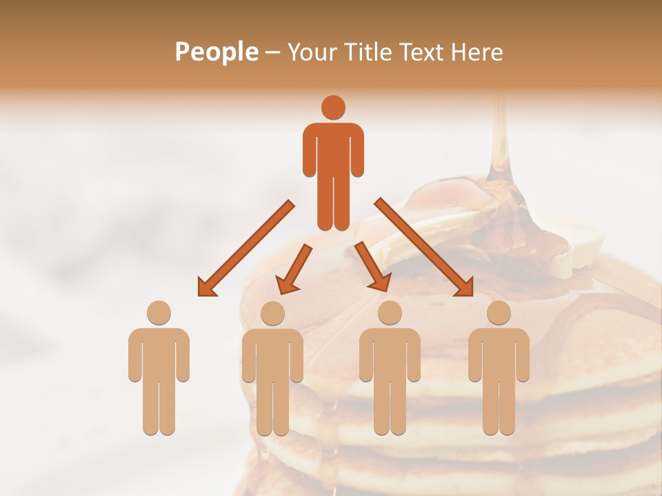 Maple Syrup Pouring Onto Pancakes. Shallow Dof With Focus On Syrup And Butter. PowerPoint Template