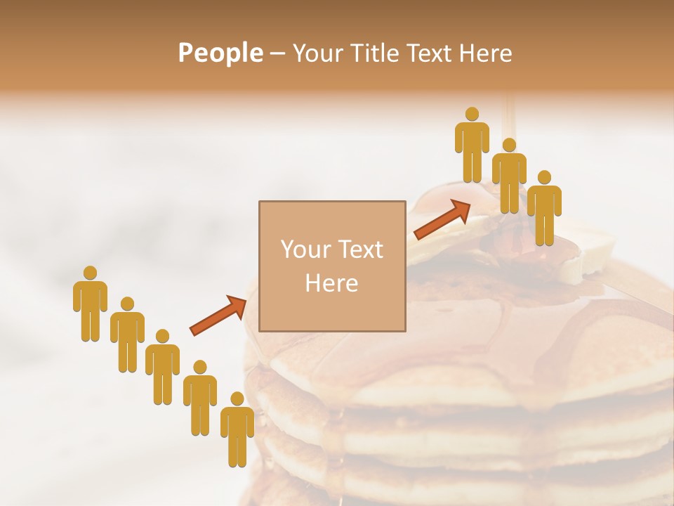 Maple Syrup Pouring Onto Pancakes. Shallow Dof With Focus On Syrup And Butter. PowerPoint Template