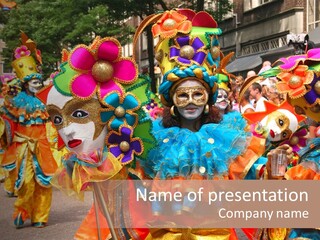 Rotterdam, Holland - July 25: Dancers In The Parade Of The Annual Summer Carnival In Rotterdam On July 25, 2009 In Rotterdam, Holland PowerPoint Template
