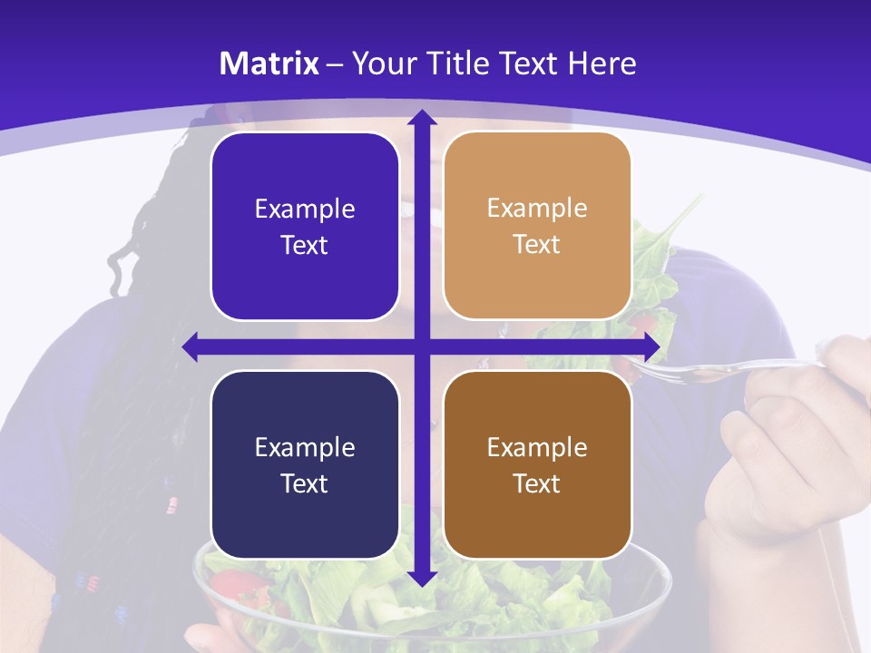Isolated Portrait Of Black Teenage Girl With Salad Bowl PowerPoint Template