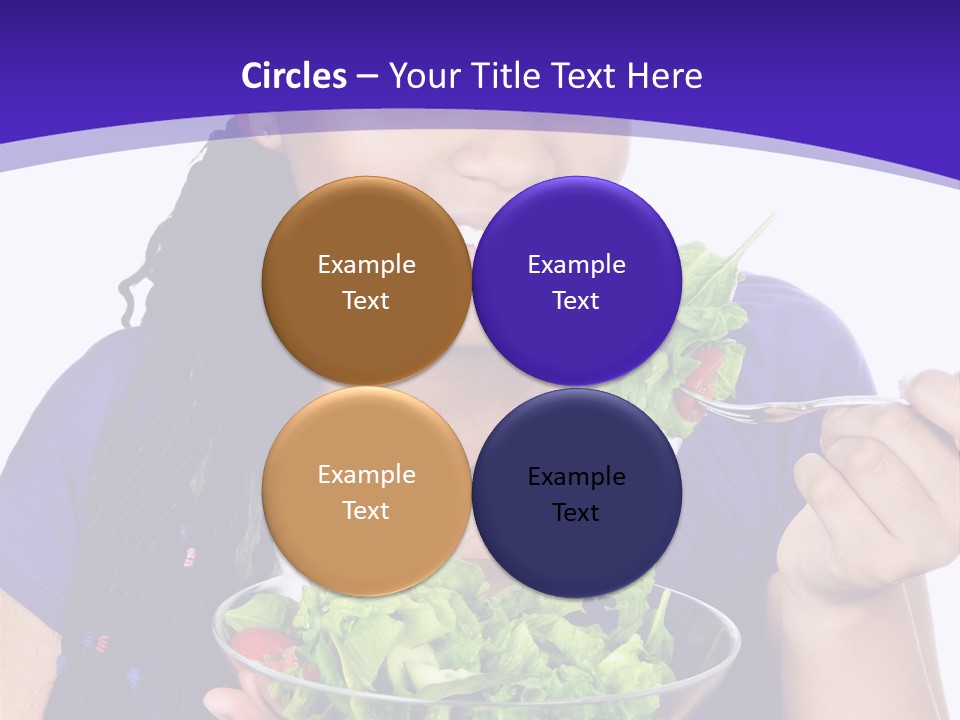 Isolated Portrait Of Black Teenage Girl With Salad Bowl PowerPoint Template