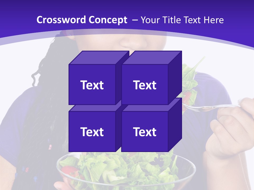 Isolated Portrait Of Black Teenage Girl With Salad Bowl PowerPoint Template