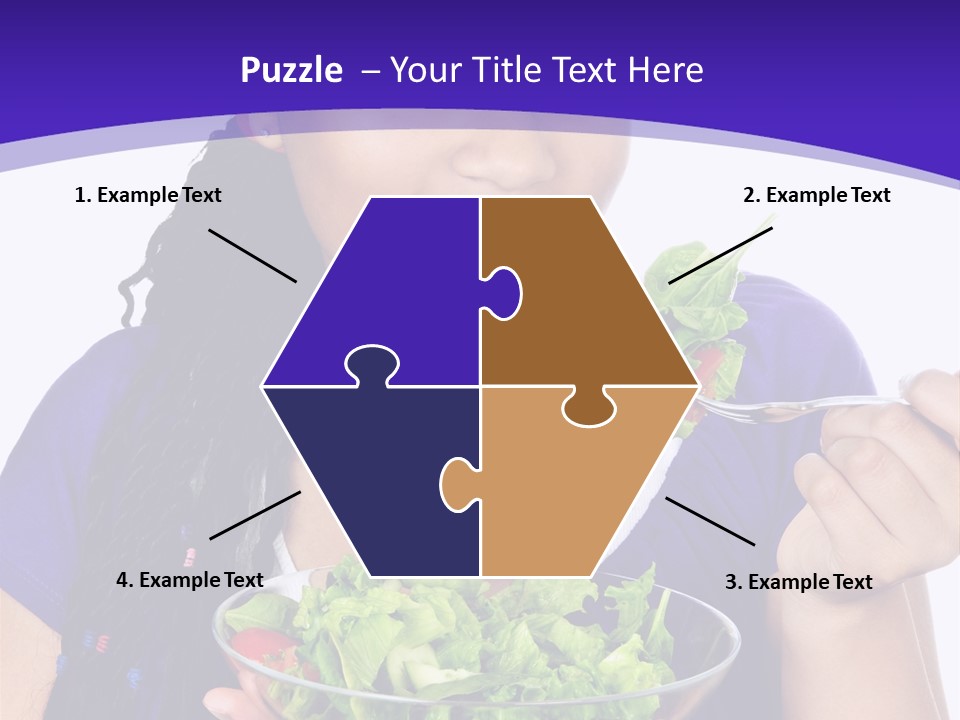 Isolated Portrait Of Black Teenage Girl With Salad Bowl PowerPoint Template