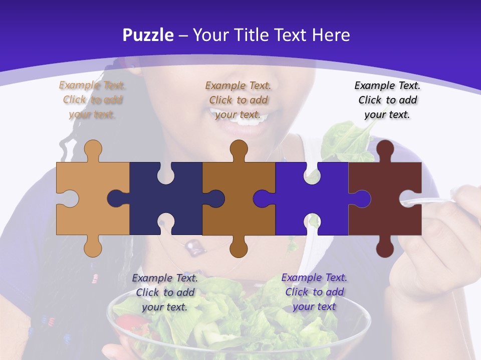 Isolated Portrait Of Black Teenage Girl With Salad Bowl PowerPoint Template