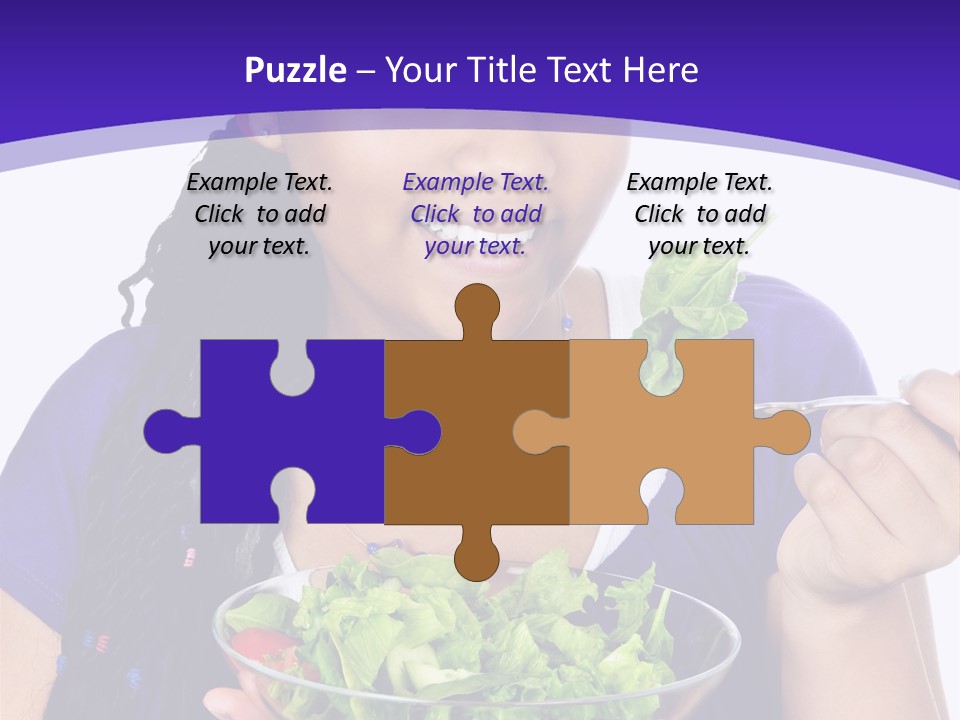 Isolated Portrait Of Black Teenage Girl With Salad Bowl PowerPoint Template