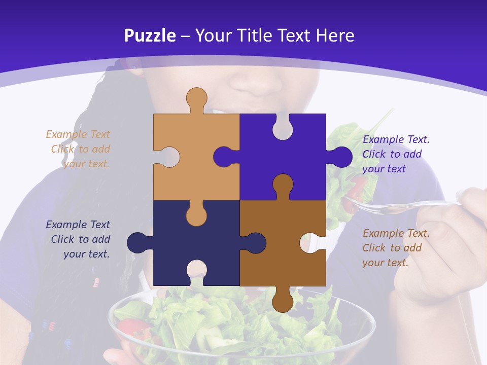 Isolated Portrait Of Black Teenage Girl With Salad Bowl PowerPoint Template