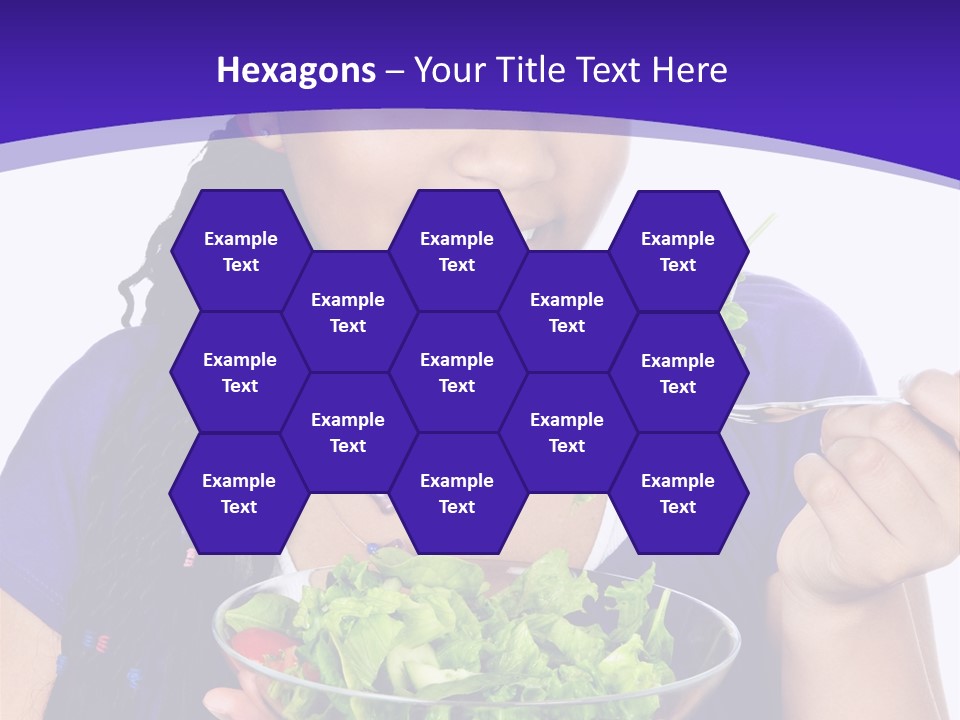 Isolated Portrait Of Black Teenage Girl With Salad Bowl PowerPoint Template