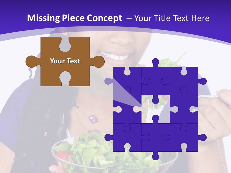 Isolated Portrait Of Black Teenage Girl With Salad Bowl PowerPoint Template