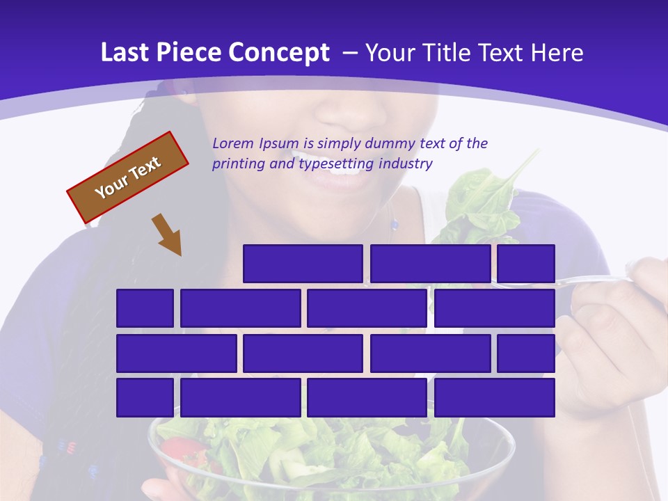 Isolated Portrait Of Black Teenage Girl With Salad Bowl PowerPoint Template