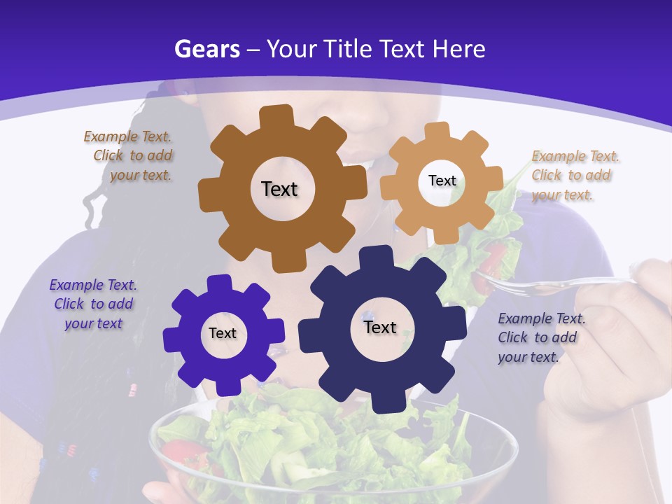 Isolated Portrait Of Black Teenage Girl With Salad Bowl PowerPoint Template