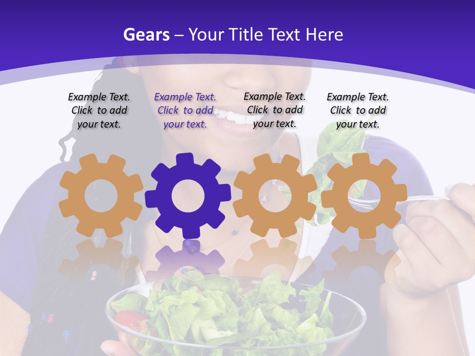 Isolated Portrait Of Black Teenage Girl With Salad Bowl PowerPoint Template