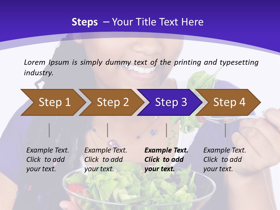 Isolated Portrait Of Black Teenage Girl With Salad Bowl PowerPoint Template