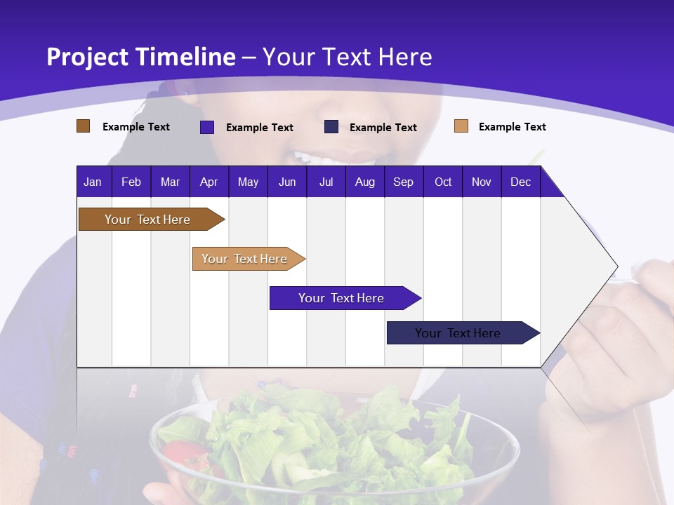Isolated Portrait Of Black Teenage Girl With Salad Bowl PowerPoint Template