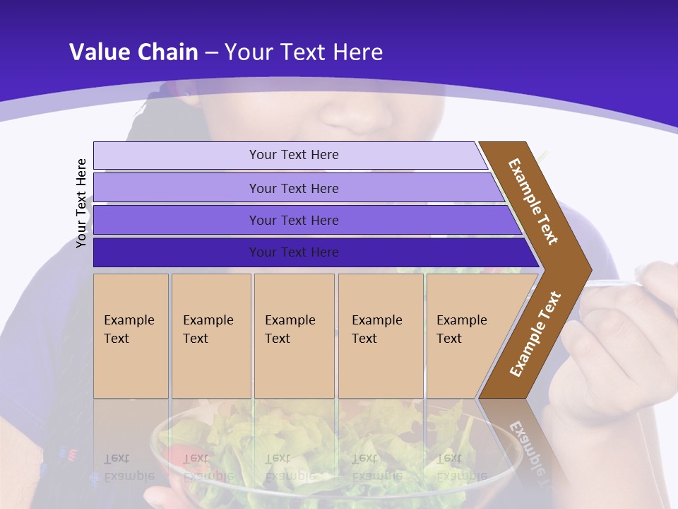 Isolated Portrait Of Black Teenage Girl With Salad Bowl PowerPoint Template