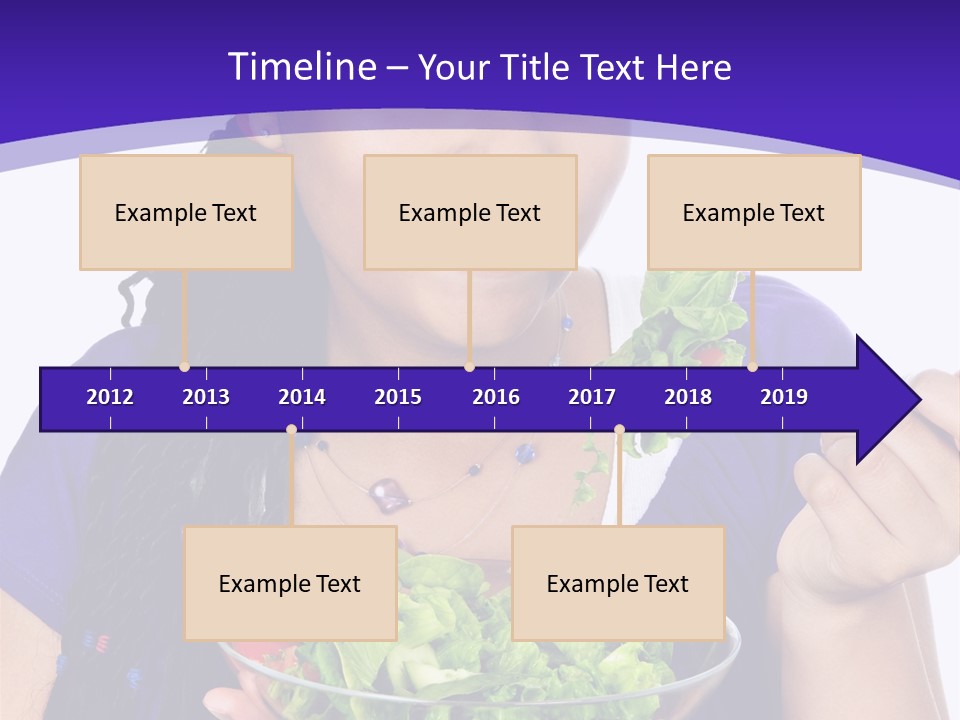 Isolated Portrait Of Black Teenage Girl With Salad Bowl PowerPoint Template