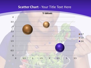 Isolated Portrait Of Black Teenage Girl With Salad Bowl PowerPoint Template