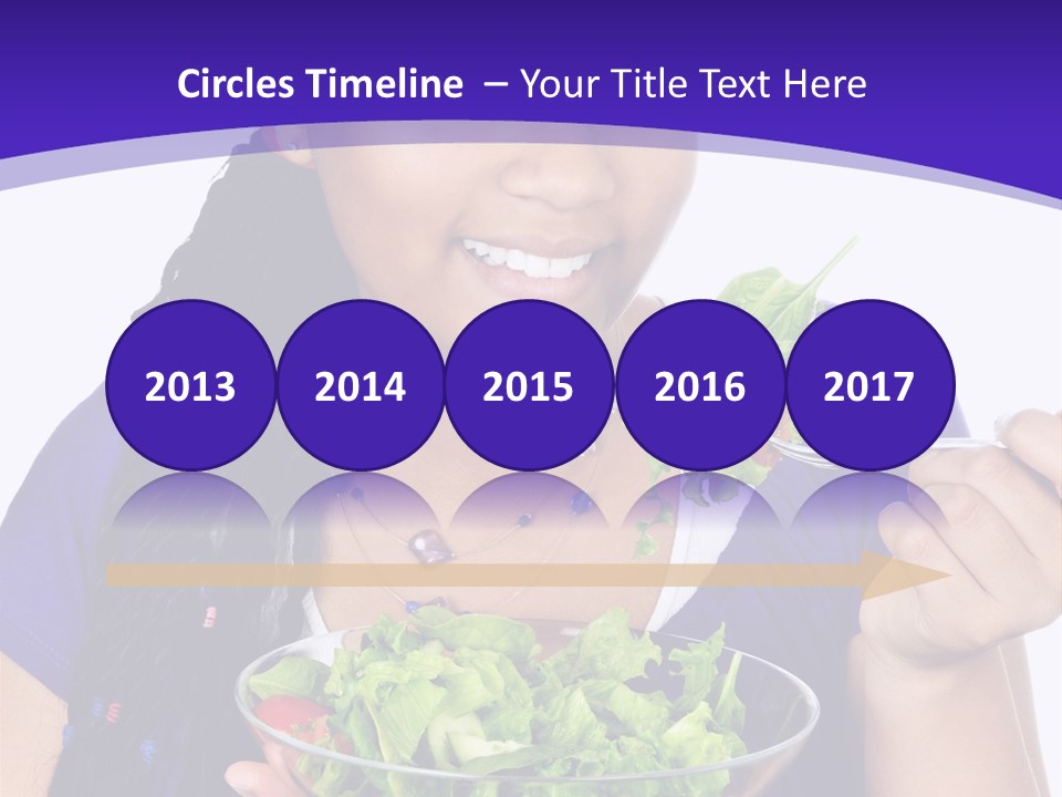 Isolated Portrait Of Black Teenage Girl With Salad Bowl PowerPoint Template