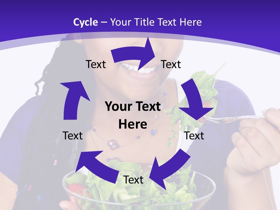 Isolated Portrait Of Black Teenage Girl With Salad Bowl PowerPoint Template